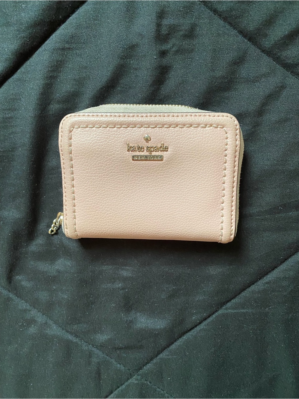 kate spade Blush Pink Leather Zip Around Card Wallet